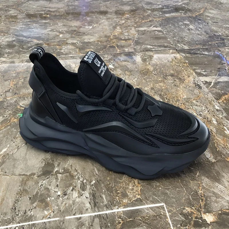 Clunky Sneaker for Men Breathable Thick Soft Sole Comfortable Knited Mesh Casual Sports Shoes Fashion Outdoor Walkong Footwear
