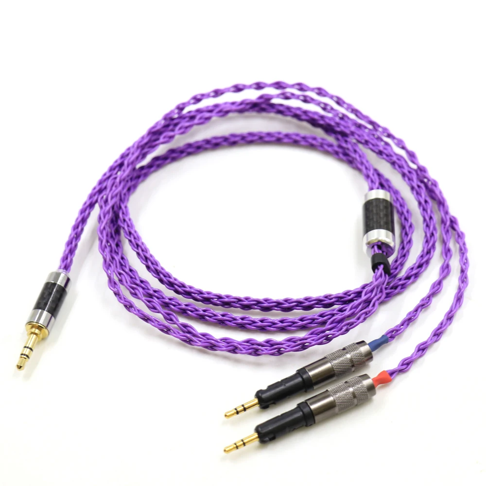 

Purple 4.4mm 3.5mm 4pin XLR Male 8 Cores 7N OCC Silver Plated R70X Earphone Cable For ATH-R70X R70X R70X5 Headphones