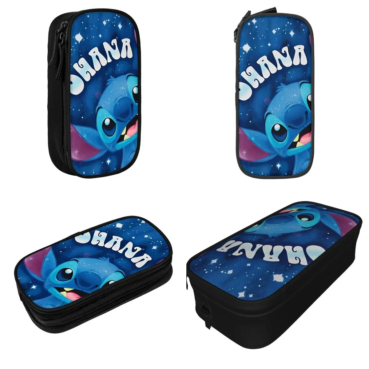 Cute Stitch OHANA Pencil Case Cute Cartoon Pen Box Bag Girls Boys Large Storage School Supplies Gift Pencil Pouch