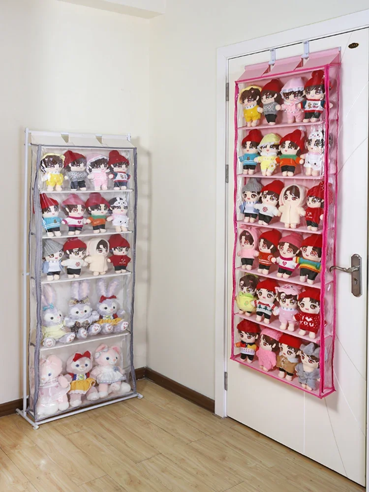 Behind the Door Doll Hanging Storage Bag Doll Plush Toy Cabinet Organizing Cartoon Doll Dustproof Household