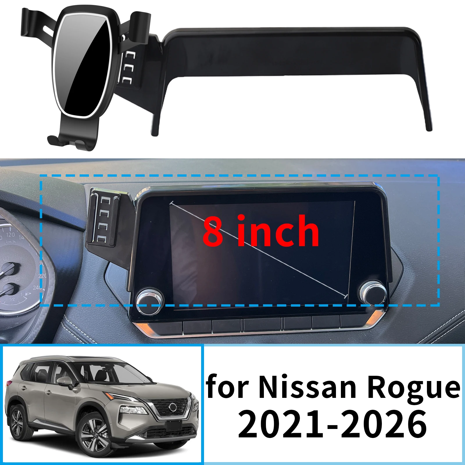 

fit for Nissan Rogue 2021-2023 2024 2025 2026 T33 (8/7inch Navigation Bracke Screen Base Phone Holder Mount Car ​​accessoires