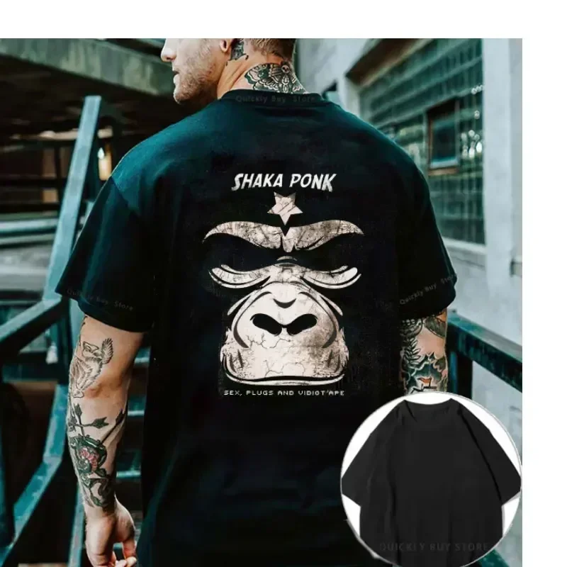 

2023 New Shaka Ponk Fashion Woman Blouse Harajuku Tees 100% Cotton T Shirt for Men Y2k Clothing Manga Graphic T-shirt Tops