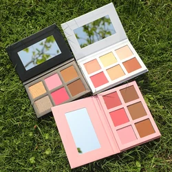 DIY 6-color Private Label Blush Highlight Powder Concealer Contour Palette Custom Bulk Waterproof Matte Makeup 3-color Package