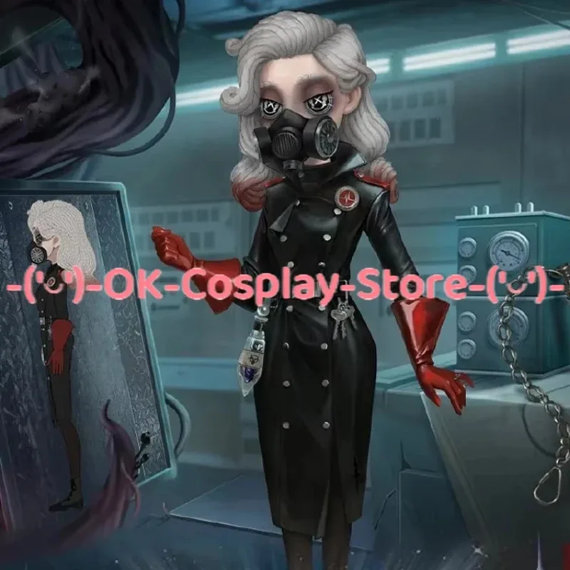 DY20[NA STANIE] Psycholog Ada Mesmer Strój Cosplay Gra Identity V Damski Czarny PU Sukienka Garnitur Halloween Karnawał Impreza Uniform