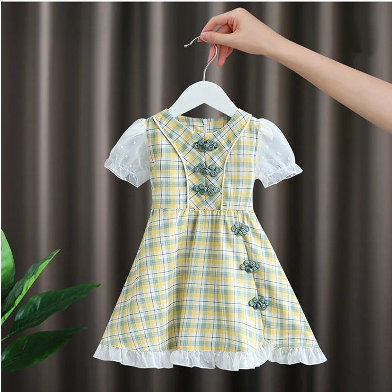 

New dress summer girl casual children's cheongsam dress