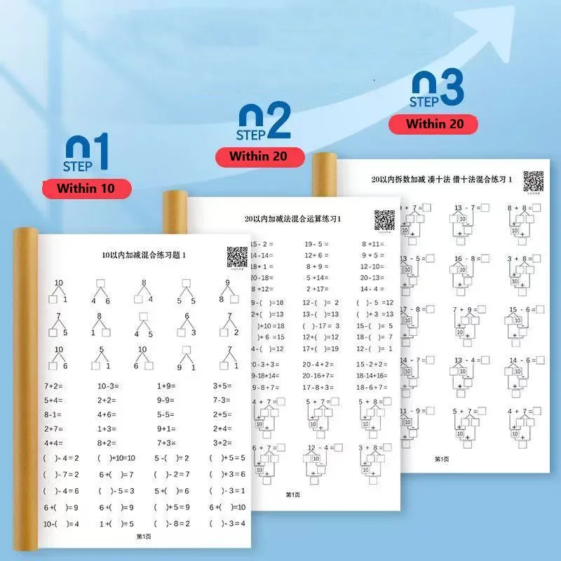 

Рабочая тетрадь по математике — сложение и вычитание в пределах 10/20, разложение цифр, смешанные упражнения и физические арифметические упражнения