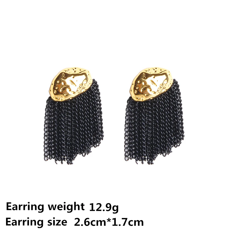 New earrings chain tassel earrings fashionable simple metal ladies pattern banquet additional 2024