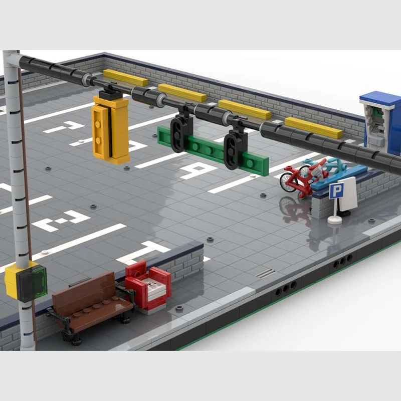 1759pcs MOC City Parking Lot Modular Streetscape Model Building Blocks Architecture Toy Christmas Gifts Brick Kids Education