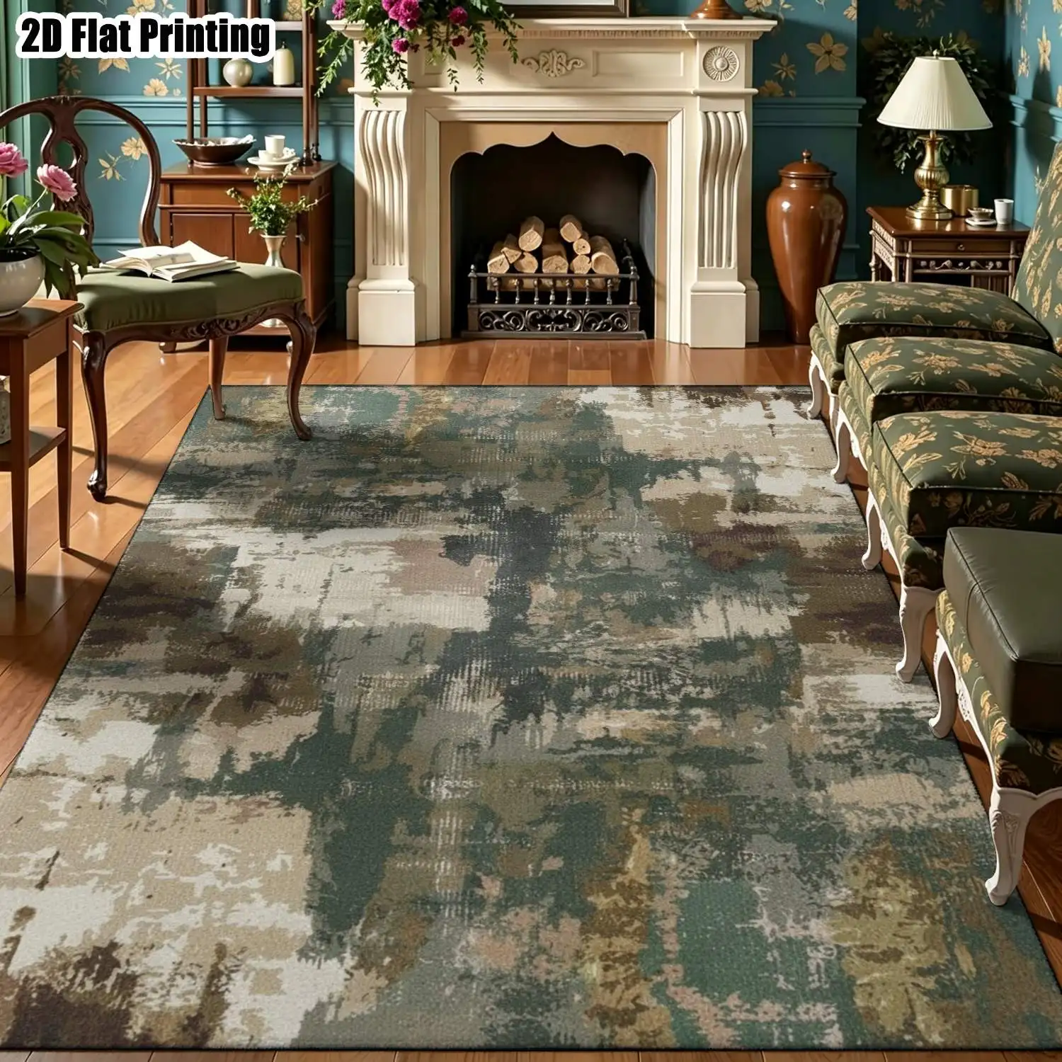 Abstract Camouflage Shapes Area Rug Modern Nordic Minimalist Printing Carpet Luxury Mansion Parlor Bedside Blanket