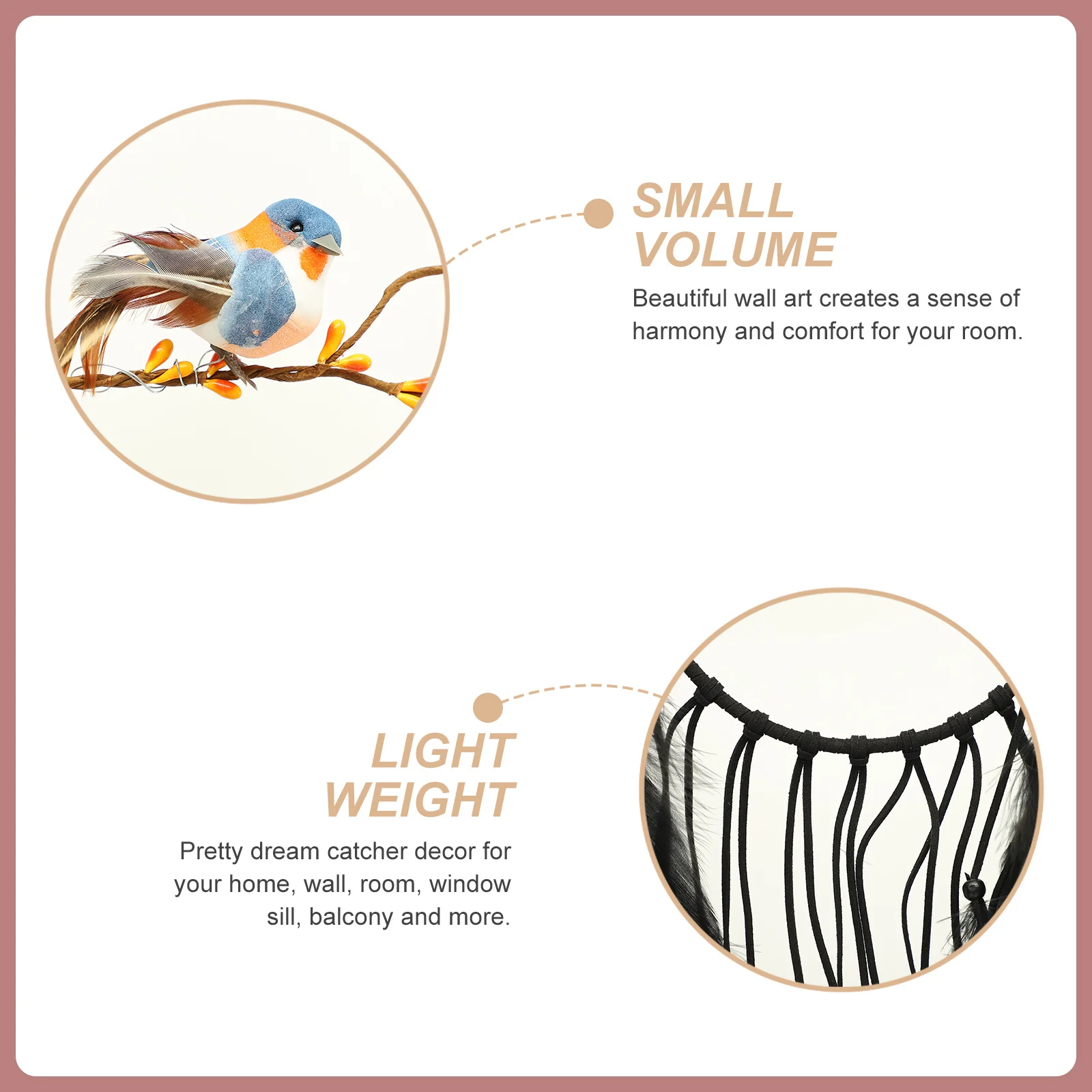 

Macrame Dream Catcher Woven Wall Hanging Decorative Boho Pendant for Home Bedroom Nursery Balcony Meditation Room