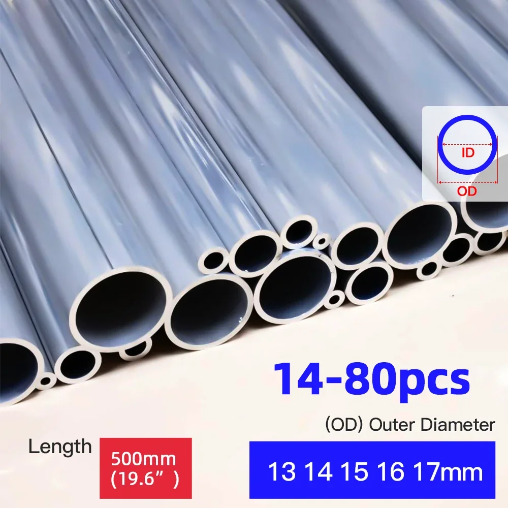 

14pcs-80pcs Aluminium Pipe 13-17mm OD Straight 500mm Long Round Aluminum Alloy Tube Multiple quantities