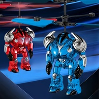 Induction Aircraft Toy Mecha Warrior UFO Drone Iuminous Suspension Gesture Induction Flight Balldecompression Toy Children'sGift