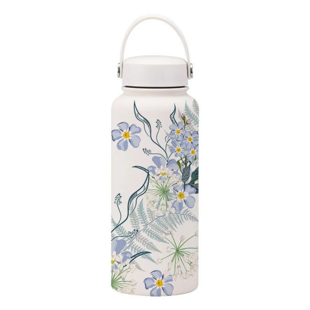 

Creative Thermal Water Bottle Portable Stainless Steel Outdoor Insulated Mug Large Capacity Leak-proof Floral Insulated Bottle