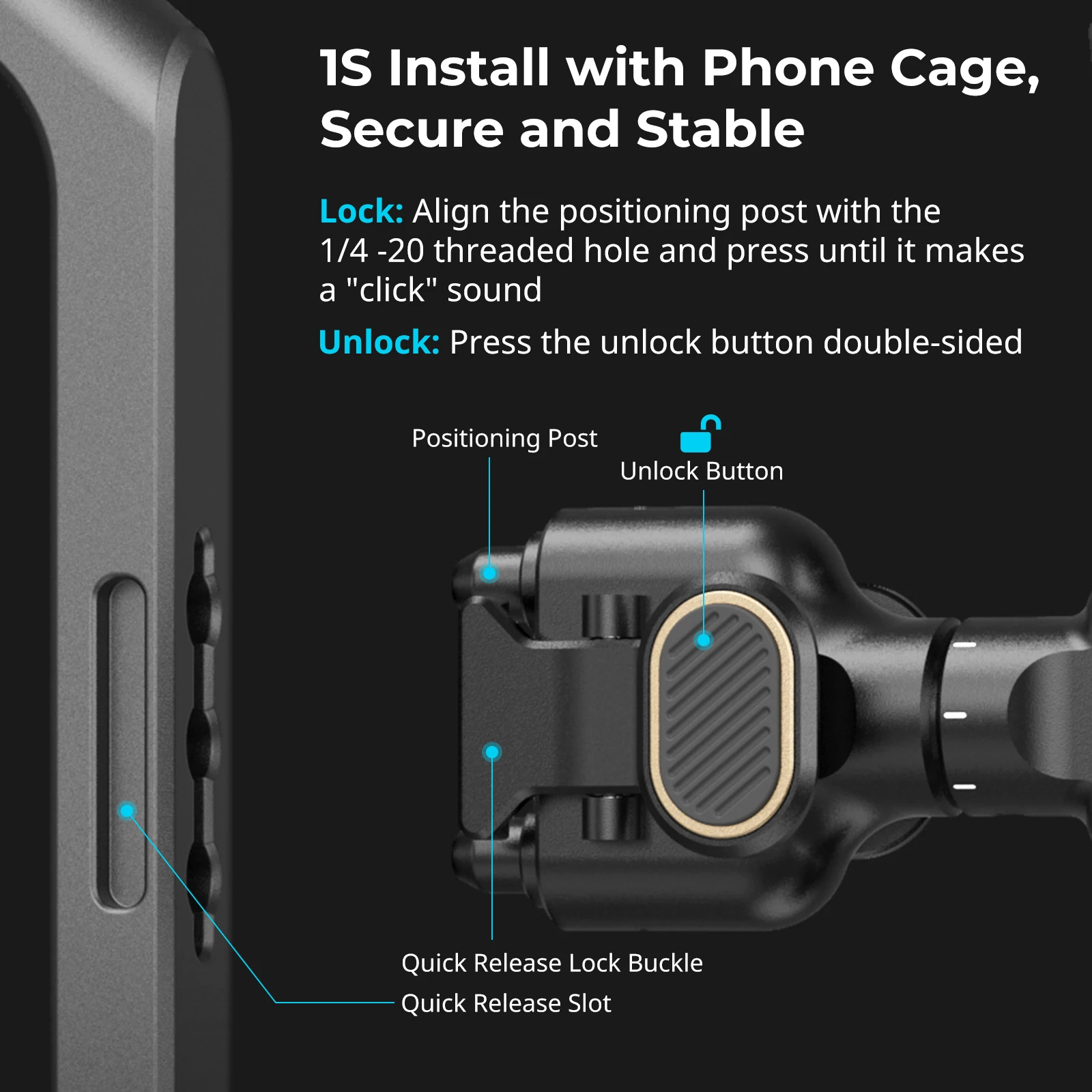 SmallRig Rotatable Quick Release Adapter for Side Handle Suit for Variety of SmallRig Handles,Add it to become Rotating Handle