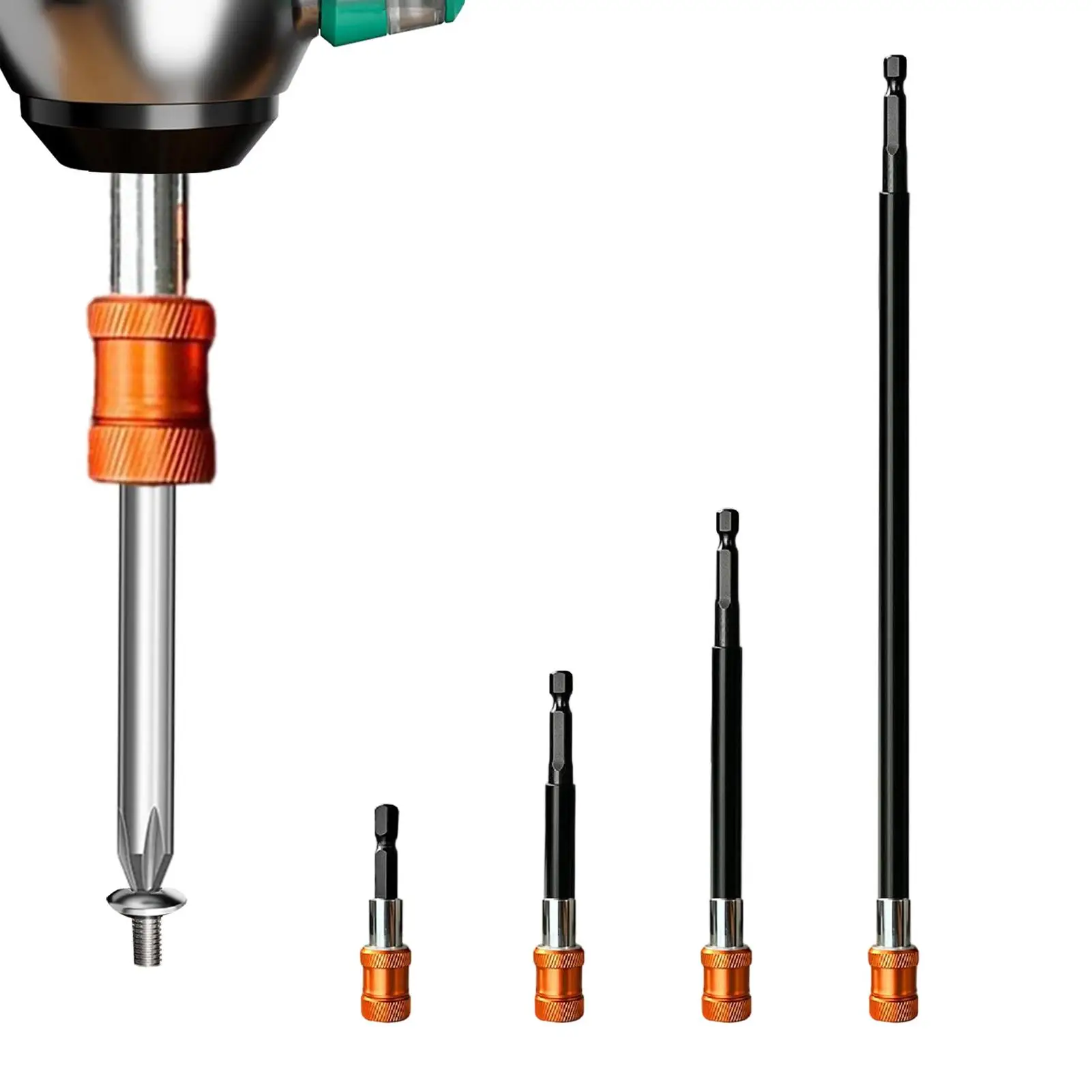 

Magnetic Screw Ring 4-pieces Ergonomic Quick Release Bit Holder Magnetic Screw Holder for Drill for Construction Woodworking