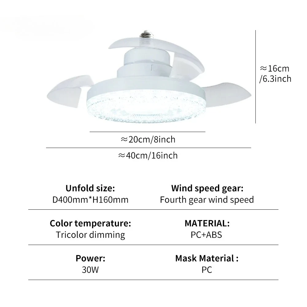 

Потолочный вентилятор Summer Home E27 с пультом ДУ, LED-подсветкой и 3 регулируемыми светильниками, основание для освещения