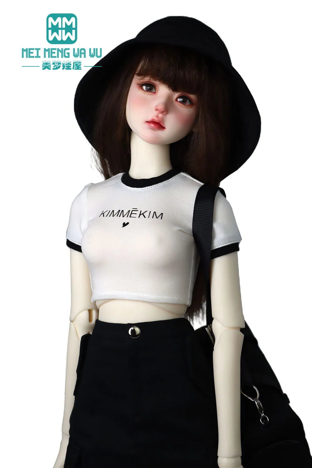 Pasuje do ubranek dla lalek BJD o wysokości 43-60 cm SD DD MSD Ball joint Doll Fashion T-shirt czarny, biały, różowy