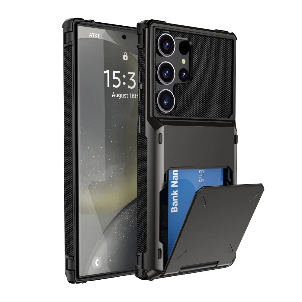 Handyhülle für Samsung Galaxy S24 S23 FE S25 Ultra S22 S21 Plus A16 A06 A15 A25 A35 A55 Wallet mit Kartenhalter Schutzhülle