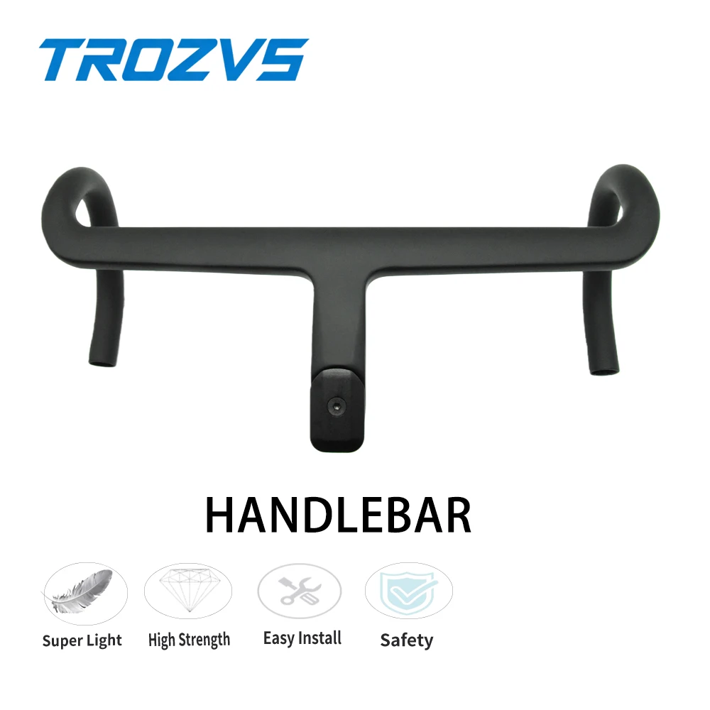 

Full Carbon Fiber Road Bike Handlebar Stem Integrated 28.6mm Lightweight High Strength with Bike Computer Holder