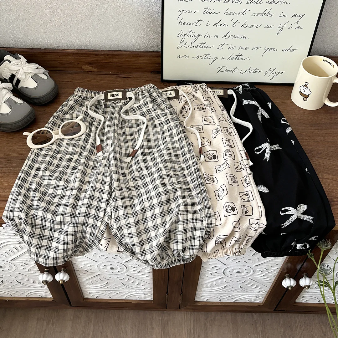Thin Breathable Mosquito Proof Pants Summer Korean Loose Solid Color Casual Leggings Baby Boys Girls