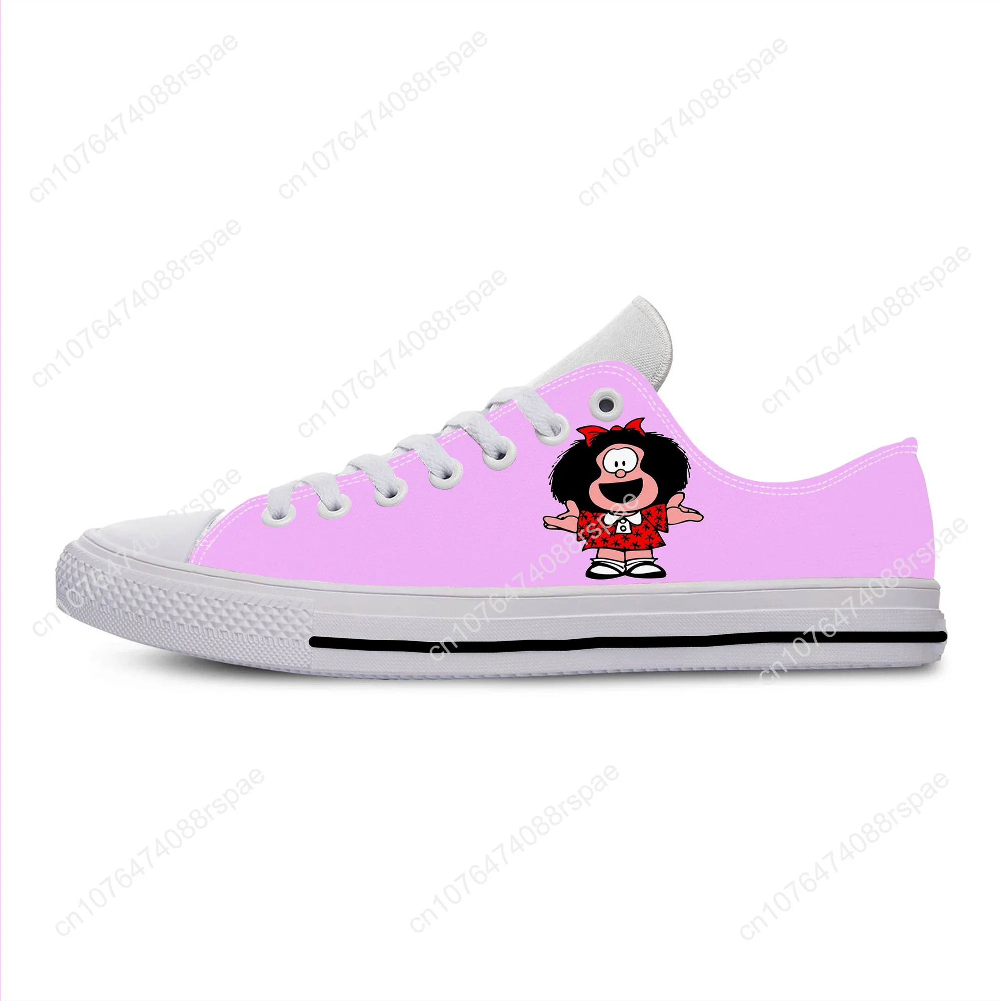 Hete Anime Cartoon Manga Mafalda Schattige Grappige Mode Casual Doek Schoenen Lage Top Ademende Lichtgewicht 3d Print Heren Dames Sneakers