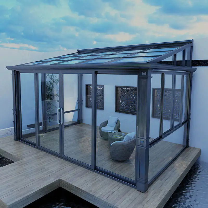 Modern Design 4 Seasons Winter Garden Aluminum Glass Sun Room House Exterior Prefabricated Detachable Outdoor Large Terrace