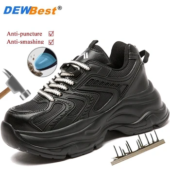 Zapatos protectores antigolpes con cabeza de acero ligero para mujer, nuevo fondo suave, ultraligero, súper suave, pies no cansados