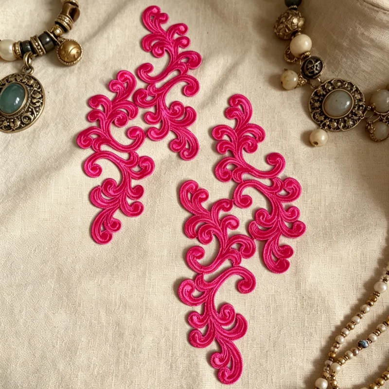 2 paires d'accessoires de robe brodés exquis pour le DIY, qui peuvent être cousus sur des robes de mariée, des robes de soirée et des jupes.
