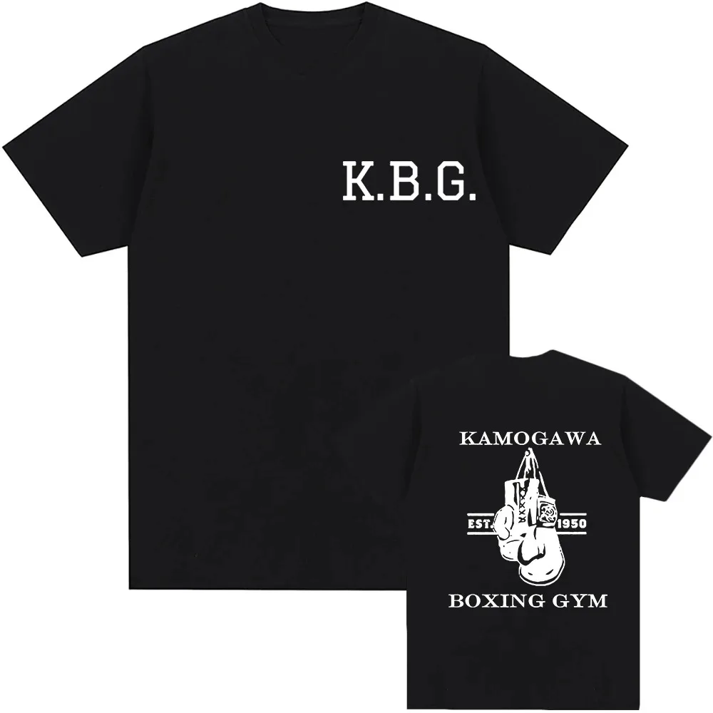 Anime Hajime No Ippo Kamogawa Boxing Gym Men Cotton T Shirt Makunouchi Takamura Celin KGB Print T Shirt Casual T Shirt Women