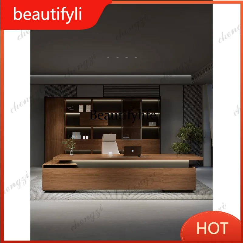 A139 Solid wood boss office desk and chair combination Chinese retro office President Chairperson Taipantai
