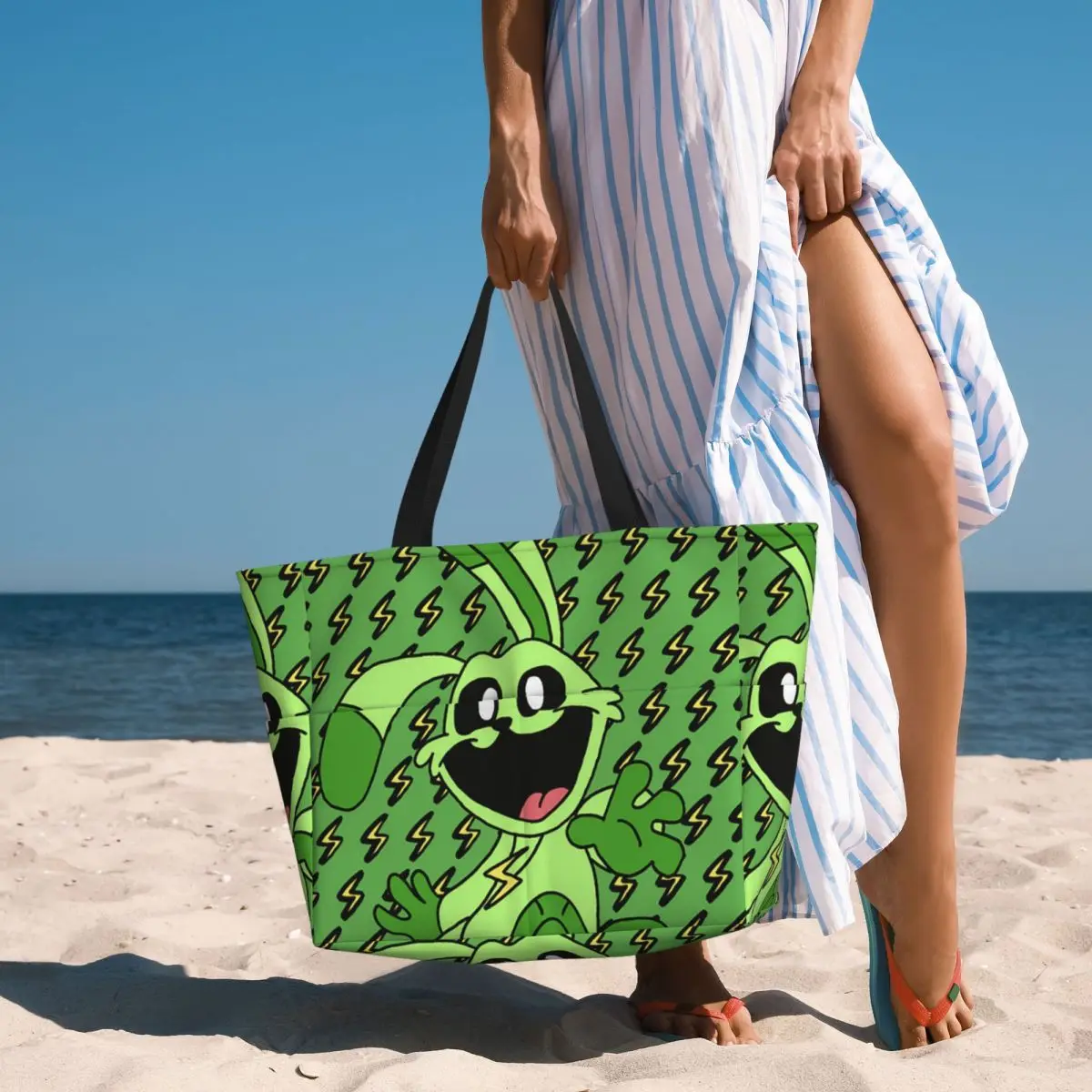 Smiling Critters Hoppy Hopscotch Beach Tote Bag Sport Gym Yoga Duffle Large Tote Bag Women Travel Bag Fitness bag