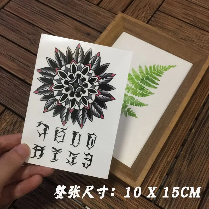 Mandala Tattoos Waterproof Temporary Tattoo for Woman Men Hand Back Fake Tattoo Stickers Lasting Arm Tattoo Hip Hop Art Tattoo