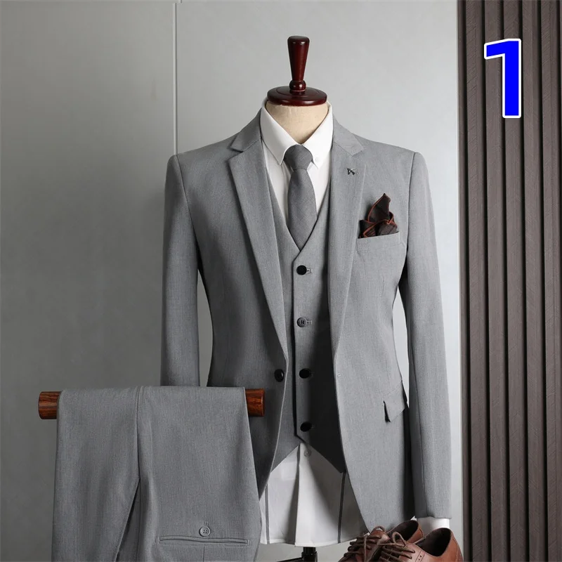 

X0116 Men's business suit slim fit high-end professional suit suit men's two-piece suit processing professional formal casual dr