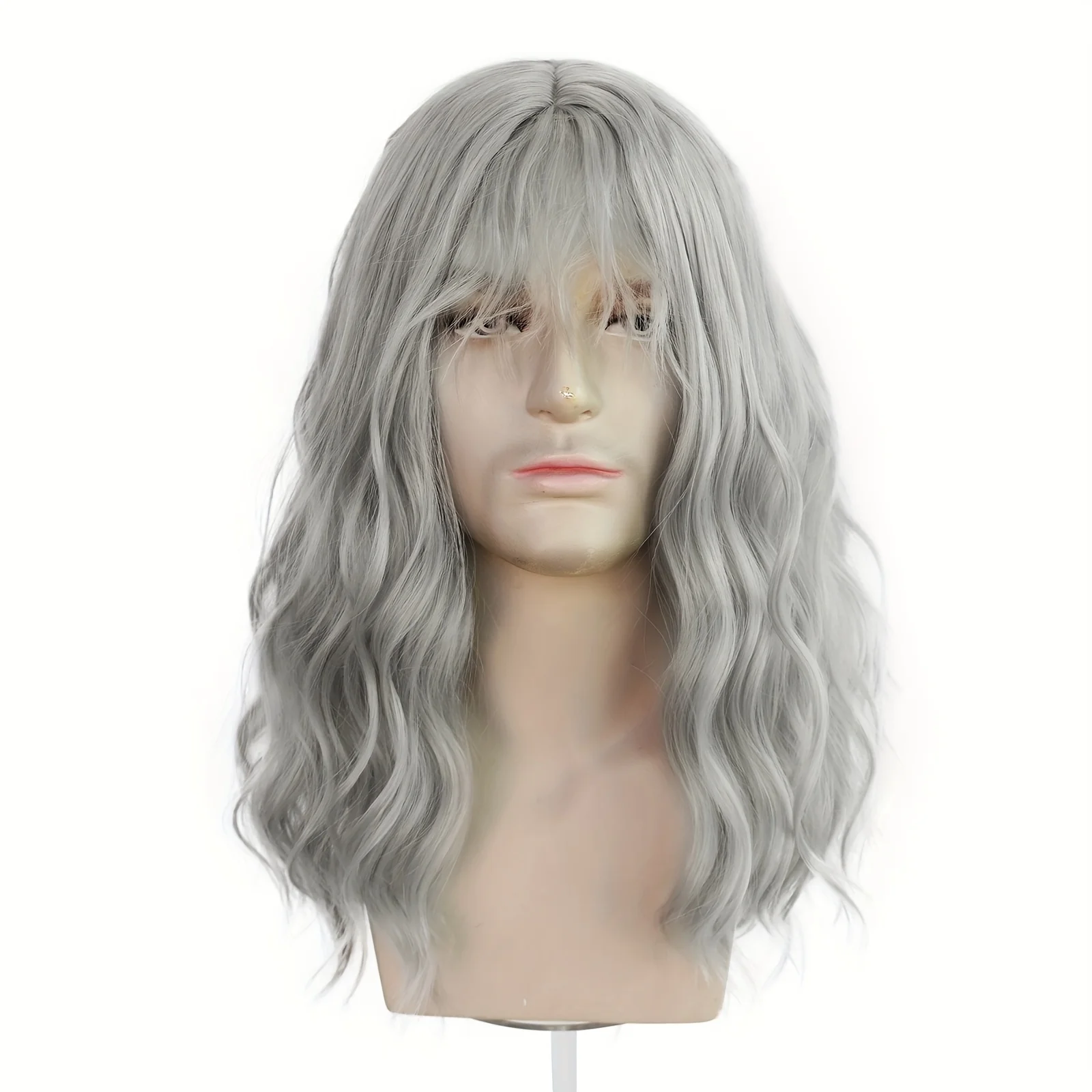 Men's rock style role-playing wig, for man, synthetic heat-resistant fiber wig, for parties, performances, 60S 70S Dress up wig