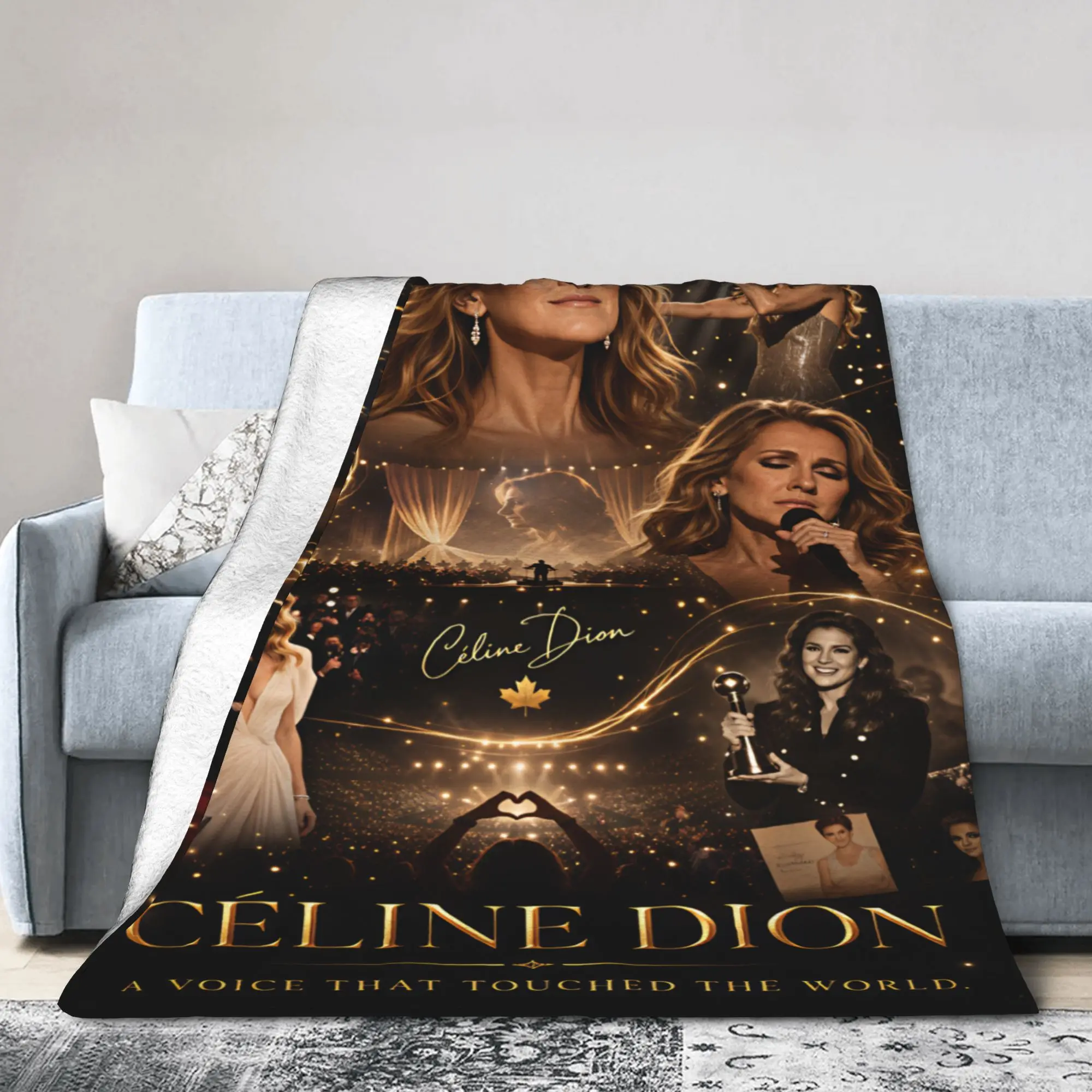 Celines Multi Exposure Stage Collage Dion Bedding Throws Warm Casual Blanket For Home Decor Travel Flannel Bedspread Bed Cover