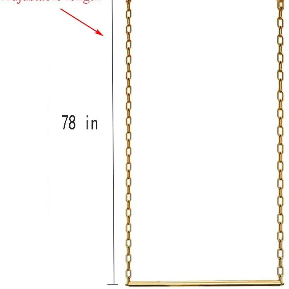 Gold Metal Adjustable Height Ceiling Hanging Racks, 24 Long, for Retail Clothing Display and Home Storage