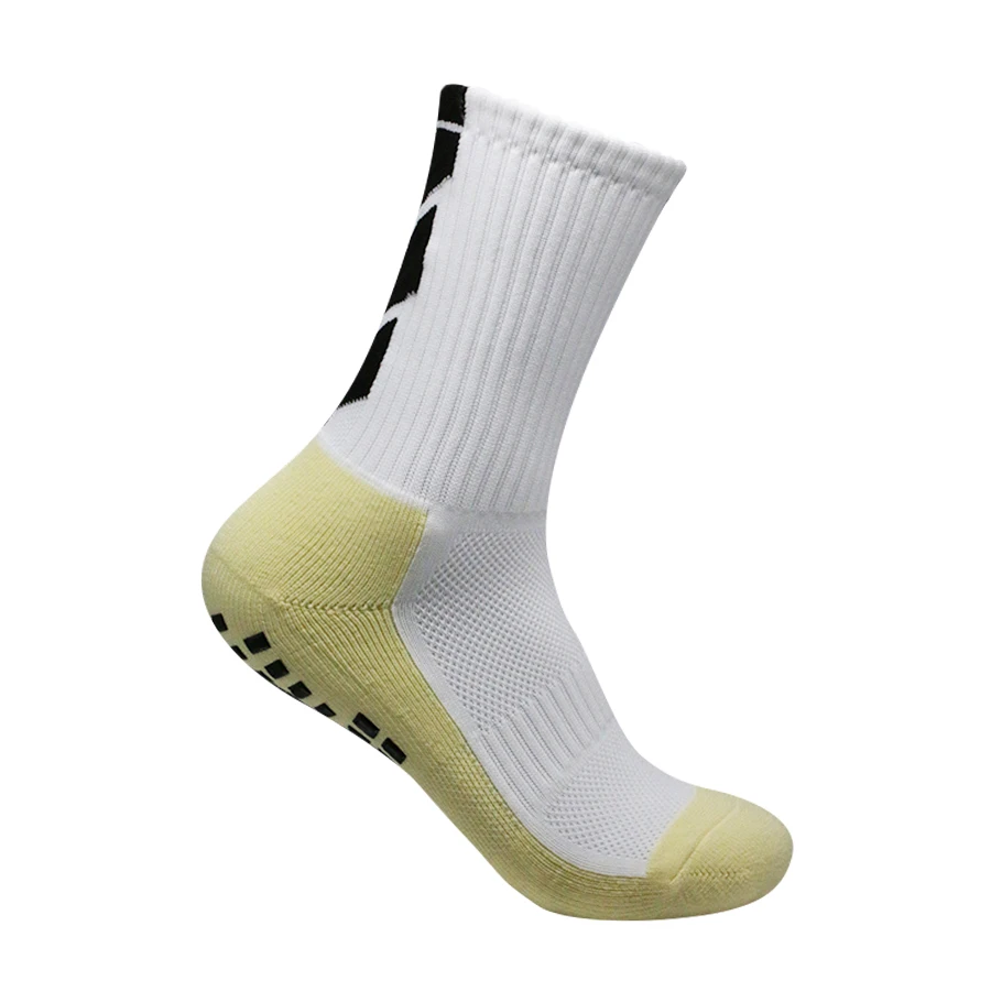 8 pares de meias de futebol antiderrapantes para homens e mulheres, meias de aderência para corrida, escalada, basquete, suor, manga absorvente de panturrilha