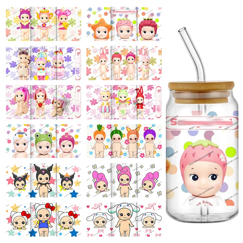 

Новый дизайн, милая известная кукла, 16 унций, УФ DTF, 3D наклейки, водонепроницаемые наклейки для стеклянной банки, чашки, ремесло, сделай сам, подарок, креативный