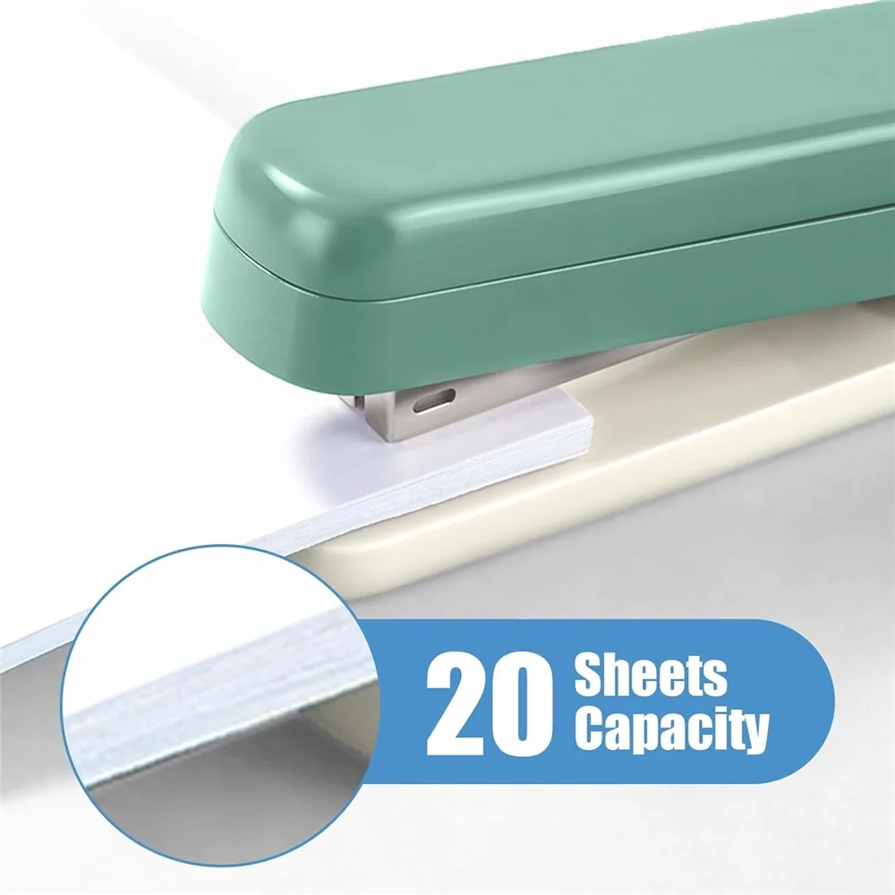 1 Set Rotary Desktop Stapler 20 Sheets Capacity 360 Degree Rotation for Booklet Or Book Binding Office School Supply Tool