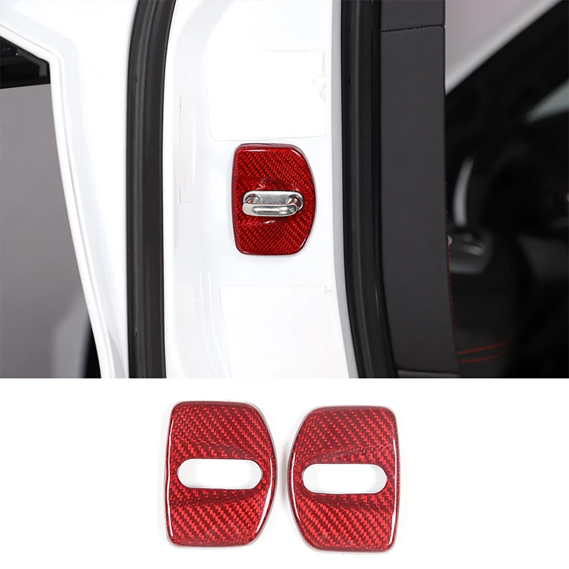 For Chevrolet Corvette C8 Stingray Z51 Z06 2020-2023 Real Carbon Fiber Car Door Lock Cover Protect Buckle Latch Stop Anti Rust