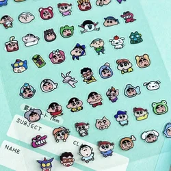 Autocollant de dessin animé mignon, crayon Shin-Chan, Nohara, Shiro, Sato, Masao, Kawaii, périphérie, adorable, main, compte, coque de téléphone, cadeau de décoration