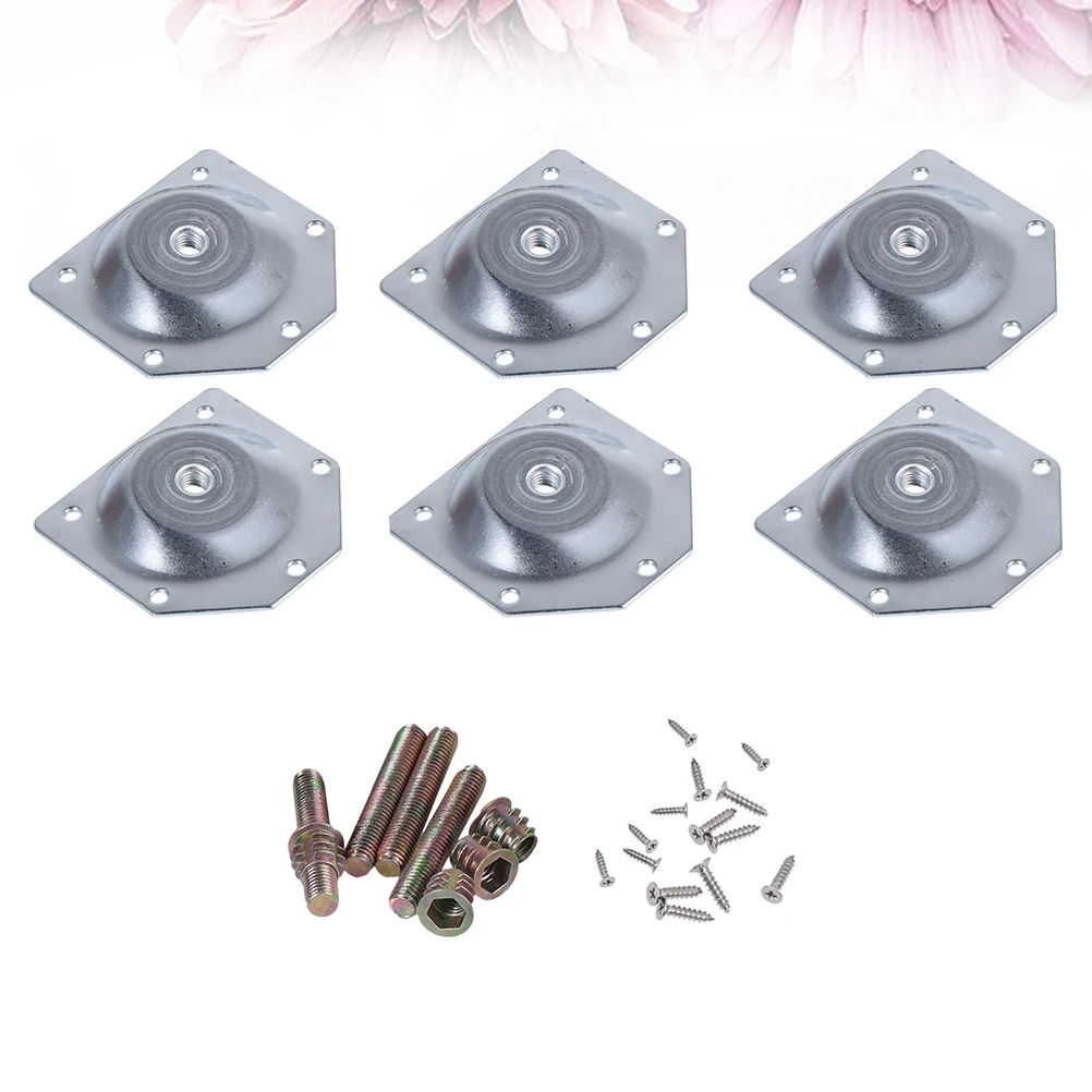 

6pcs Table Leg Connector Silver Bevel Iron Plate Durable Fixators Pads For Bedside Dressing Cabinet Chair Tea Table niture