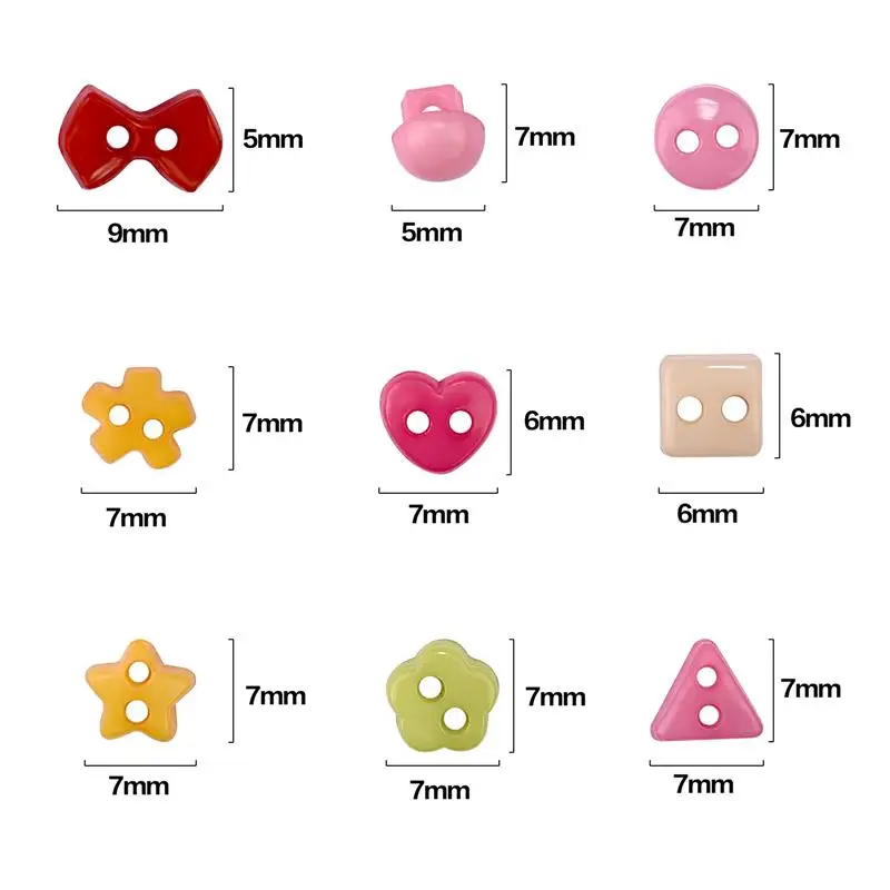 5-7mm Mini Buttons Resin Button For Doll Clothes Button Handmade Garment Sewing DIY Craft Needlework Accessories