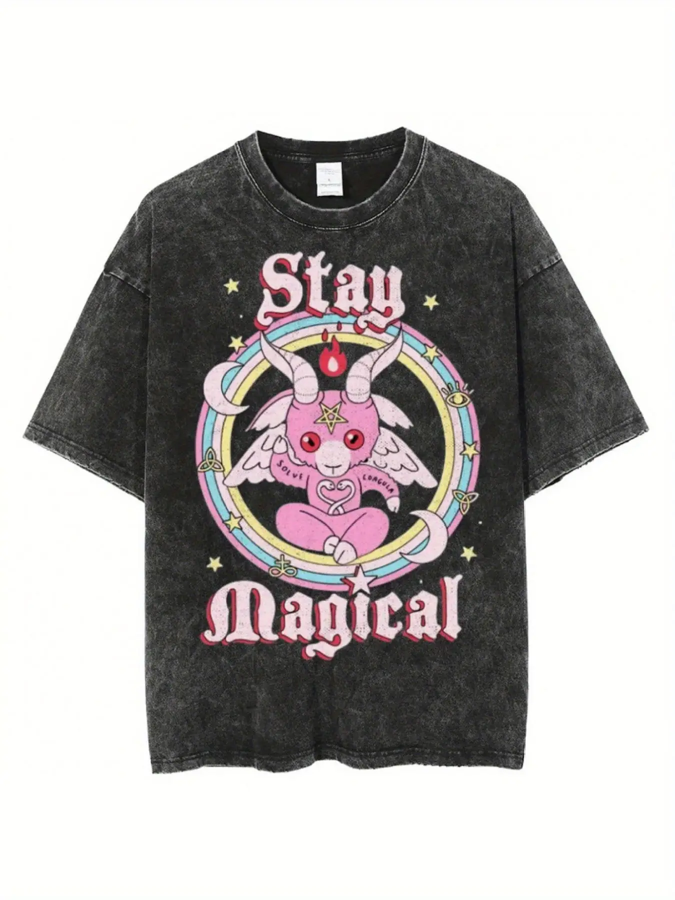 Men's Vintage Washed T-Shirt - Soft, Loose-Fit Vintage Street Style T-Shirt, Suitable for Fitness, Training, and Everyday Casual Wear, Breathable for All Seasons, Crew Neck Shirt with a Mysterious Dark Background Design, Machine Washable Loose Top, Perfect for Everyday Wear
