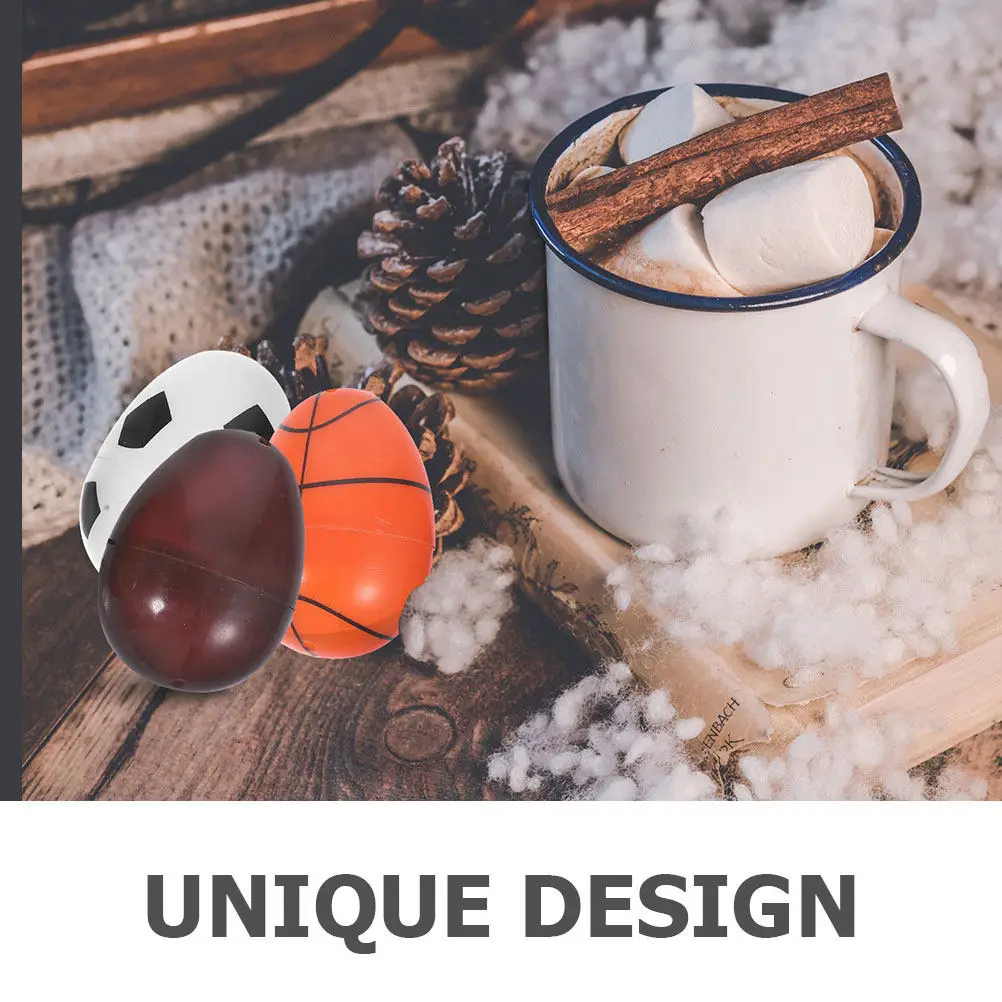 

12Pcs Basketball Themed Plastic Easter Eggs Fillable Empty Ornament Boxes Easter Party Decoration Favor Supplies Reusable Candy