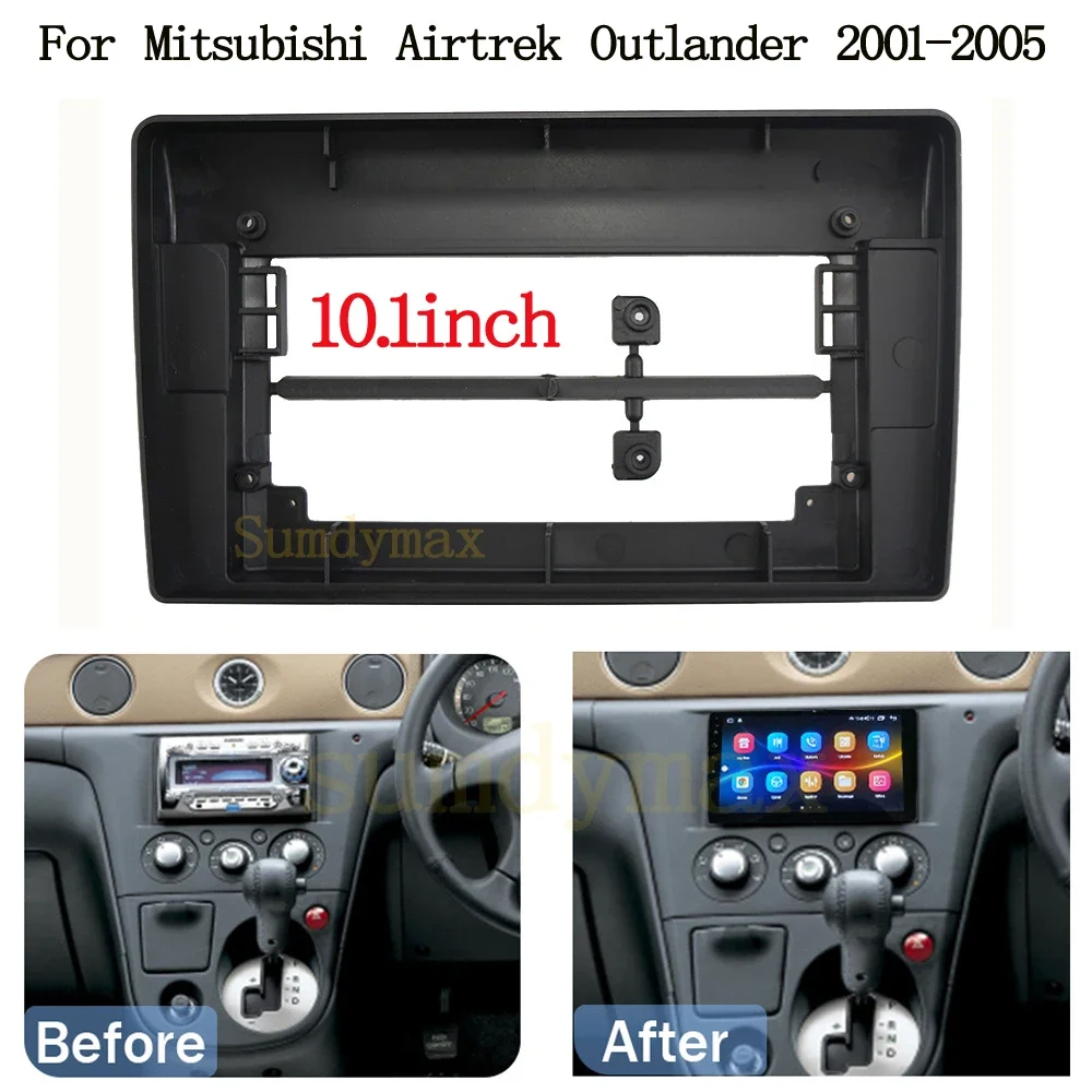 10.1 Inch Car Radio Fascia For Mitsubishi Airtrek  Outlander 2001-2005 Video Panel Player Audio Dash Frame Dashboard Mount Kit