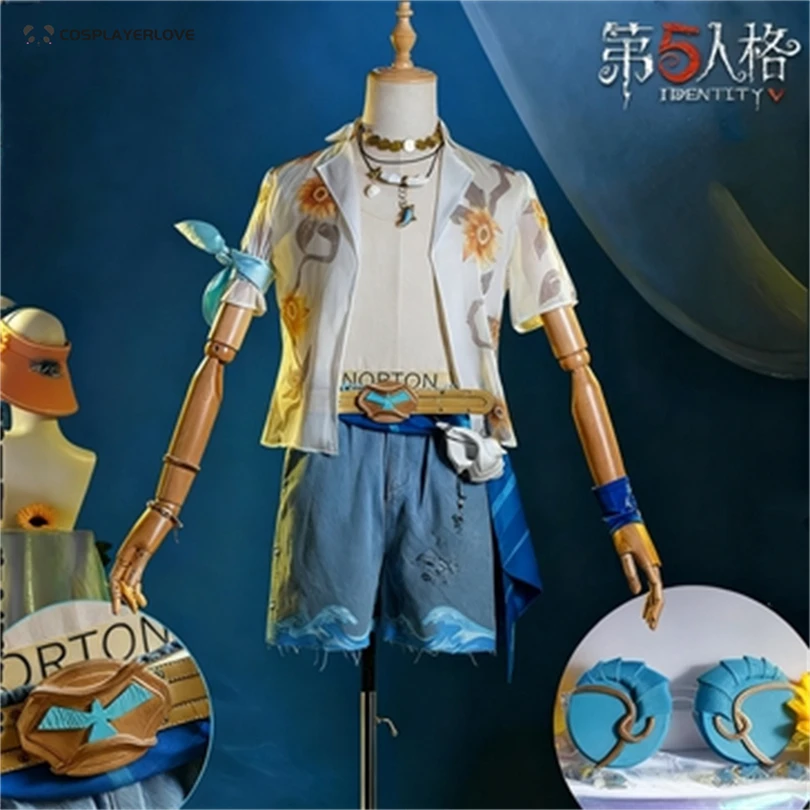 Identity V Prospector Norton Campbell Summer Midsummer Cosplay Costume Headwear Halloween Carnival Convention Outfit