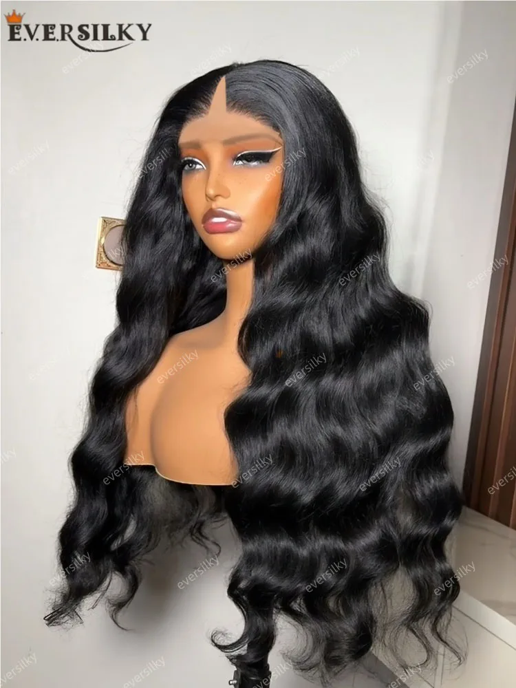 

Объемная волна Мягкий черный цвет Человеческие волосы Свободная волна 1x4 V-образные парики для женщин 2x4 U-образный Открытый бесклеевой Легкий носить Половина Ежедневный парик