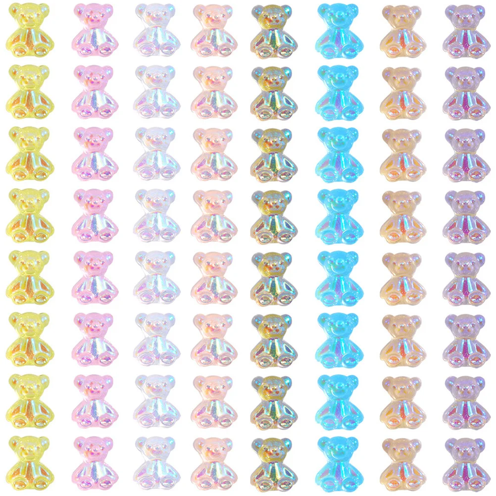 ชุดตกแต่งเล็บโฮโลแกรม 64 ชิ้น ลายหมีสุดสร้างสรรค์ สำหรับตกแต่งเล็บด้วยตัวเอง อุปกรณ์ทำเล็บสำหรับผู้หญิง ของขวัญสำหรับงานปาร์ตี้