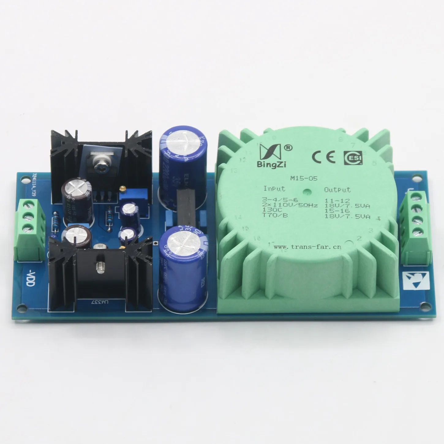 Assembled LM317 LM337 Transformer Output Adjustable Voltage Regulator Preamplifier Power Supply Board For Audio Amplifier